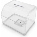 Şeffaf Sadaka Kutusu – Kilitli Tip Box No:1 Büyük Boy (11,5x15,5x10,5 cm)