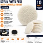 Freed Tools 10 Adet 115mm Koyun Postu Pasta Cila Polisaj Pedi – Doğal Yün Polisaj Keçesi