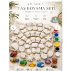 40 Adet (3d) Hayvanlar&çiçekler Taş Boyama Figür Çocuk Gelişimi Boyama Etkinlik Seti Zoo Painting