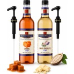 Simonelli Karamel ve Beyaz Çikolata Aromalı Kahve Şurubu 700 ml 2'li Set - İçecek ve Kokteyl Şurubu (2 Adet Pompa Dahil)