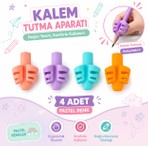 Danacı Kırtasiye Pastel Renk Kalem Tutma Aparatı 4 Adet Ergonomik Silikon Kalem Tutucu Yazı Düzeltici Çocuk ve Öğrenci Için