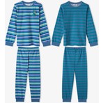 Penti Erkek Çocuk Mavi Çizgili Lovers Pamuklu Uzun Kollu 2'li Pijama Takımı
