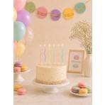 Parti Adresi Makaron renkli Sprial Pasta Mumları – Doğum Günü Parti Mumu 12 cm 6'lı