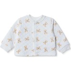 Hellobaby Erkek Bebek Kapitone Hırka Ayı Baskılı Çıtçıtlı Bisiklet Yaka Long Sleeve
