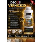 Decos VERNICE 10 Gloss - Su Bazlı Çok Amaçlı Parlak Şeffaf Vernik - Dekoratif Boyalar, Ahşap, MDF, Dekupaj, Stencil ve Sanatsal Hobi ve Yenileme Çalışmaları İçin Yüzey Koruyucu Vernik