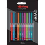 Rotring Fineliner, İnce Keçe Uçlu Kalem 0.4 mm, 10'lu Paket, Karışık Renkler
