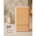 %100 Pamuk 50X90 Pirinç Desen Bej Yüz Havlusu 500 Gram