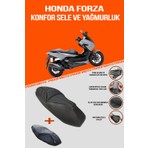 PROOFMOTO Honda Forza 250 Konfor Sele ve Yağmurluk Kılıf Nefes Alabilir Suni Deri Malzeme ile Uyumlu