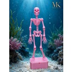 Mk Design Dans Eden Iskelet Akvaryum Dekoru – Baloncukla Hareket Eden Siyah Hava Taşı Süsü
