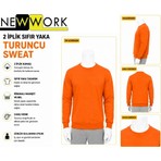 Newwork Sıfır Yaka 2 Iplik Turuncu Sweat