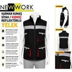 Newwork Harman Kumaş Yazlık Reflektörlü Siyah Iş Yeleği