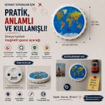 Dz Dünya Haritalı Magnetli Gazoz Açacağı 6,5 cm Buzdolabı Magneti Şişe Açacağı