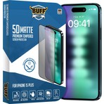 Buff Labs iPhone 15 ile Uyumlu 5d Matte Mat Ekran Koruyucu
