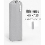 Beylini 40X125 Halı Hurcu Yolluk Sığar Lastikli Nefes Alabilir Kokmaz Tela Lastikli Halı Kılıfı Poşeti Ambalajı Taşınma Çantası Yorgan Çamaşır Yastık Saklama Torbası Gri Renk