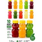 Ezupack Ayıcık Pet Şişe Okul Piknik Meyve Suyu Smoothie Detoks Ginger Şeffaf Plastik Boş Içecek Sızdırmaz