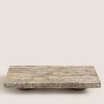 Chakra Silver Travertine Dekoratif Ayaklı Kaide Natural