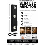 Slim LED Kabin Armatürü Hareket Sensörlü Dekoratif Gece Lambası USB Şarjlı Aydınlatma
