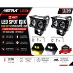 Astraled 2 Adet LED Spot Işık ve Sarı Beyaz Projektör Lens 2 Gözlü Dikdörtgen Baykuş LED Off Road Lamba Motosiklet