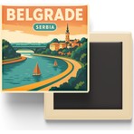 İberk Buzdolap Magneti - Belgrad Sırbistan - Ada Ciganlija - 9x9 cm
