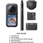 INSTA360 X6 Essentials Bundle 8k 50 Fps 360° Aksiyon Kamerası, 2 Batarya, Hızlı Şarj Kutusu, 114 cm Görünmez Selfie Çubuğu - Midnight Black