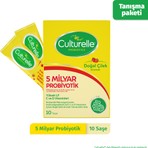 Culturelle Probiyotik 10 Saşe, 5 Milyar Probiyotik, C ve D Vitamini, Yüksek Lif, Doğal Çilek Aromalı, Çocuk ve Yetişkin, Kolay kullanım