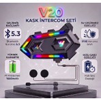 Always Teknoloji Y20 5.3 Motosiklet Kask Kulaklık Intercom Işıklı Motorsiklet (EŞLEŞME YOKTUR)