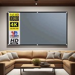Dualtech 228x163 100" 16:9 ALR Gri Projeksiyon Perdesi Taşınabilir Seyahat Duvar Askı Aparatlı, Ev, Ofis, Kamp, Açık Hava