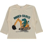Civil Boys Dıgger Kepçe Baskılı 2-5 Yaş Sweatshirt Km - Ekru
