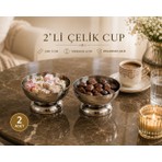 Parla Decor Paslanmaz Çelik 2 Li Cup Dondurmalık, Çerezlik, Lokumluk Çok Amaçlı Sunumluk