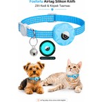 Conocer Airtag Uyumlu Kedi Tasması Reflektörlü Fosforlu Airtag Kılıflı Zilli Ayarlanabilir Kedi Köpek Boyun Tasması
