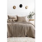 Elart Porto Flame Çift Kişilik Kadife Yatak Örtüsü Seti (240x260 cm) Bej