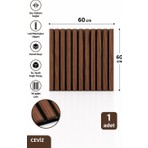Bambus Home Dekoratif Çıtalı Mdf Akustik Duvar Paneli Akustik Ahşap Duvar Kaplama Paneli 60X60 cm Ceviz