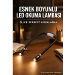 Deyhome 4 LED Esnek Boyun Okuma Lambası Pilli Eller Serbest Kitap Kamp Tamirat Işığı Siyah