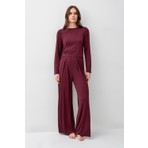 Artış Collection Uzun Kollu Crop Bol Paça Esnek Likralı Viskoz Soft Pijama Takım 18210