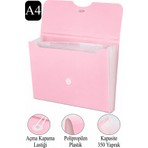 ArtMaster Körüklü Dosya 13 Bölmeli Pastel Pembe 1 Adet A4 Akardiyon Dosya Düzenleyici 13 Cepli Lastikli Dosya Belge Düzenleyici