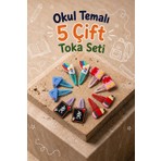 Katia & Bony Kız Çocuk Okul Temalı 5 Çift Pens Toka Seti Renkli