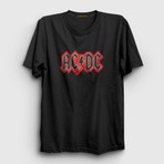 Presmono Unisex Siyah Red Black AC/DC T-Shirt
