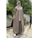 Rabia Şamlı Başak Pantolonlu Takım Vizon