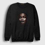 Presmono Unisex Siyah ASAP Rocky Sweatshirt