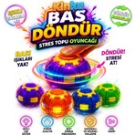 Kinku Led Işıklı Bas Döndür Stres Topu Stres Giderici Mekanizmalı Renkli Fidget Spinner Spinball Top Oyuncak
