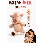 DMR Accessoire Koşan Inek 30 cm Beyaz Renk Sevimli Peluş Inek Corci