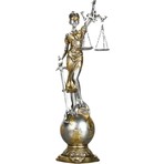 Themis Adalet Terazisi Heykeli ve Dünya Biblo Gümüş 24CM