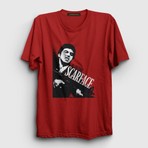Presmono Unisex Kırmızı Rage Film Scarface T-Shirt