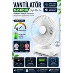 Mini Soğutucu Vantilatör Type-C Şarjlı Masa Üstü Fan Taşınabilir 4 Mod Hız Ayarlı Pervane