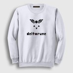 Presmono Unisex Beyaz Logo Deltarune Oyun Undertale Sweatshirt
