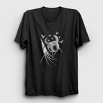 Presmono  Siyah Nail Oyun Hollow Knight T-Shirt