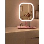 LED Işıklı USB Şarjlı Dikdörtgen Masa Üstü Makyaj Aynası Makyaj Aynası Dokunmatik