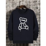 Tarzsokak Bear Print Lined Sweatshirt Lacivert