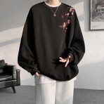 Tarzsokak Işlemeli Sweatshirt Adam Kazaklar Yeni Tişörtü Harajuku Uzun Kollu Kore Giyim Yorumları Birço Siyah