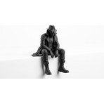 Omni Oturan Spider-Noir Figür 10 cm - 3D Pla Baskı Siyah ve Beyaz Koleksiyonluk - Hediyelik Masaüstü Aksesuarı - Mükemmel Görünüm